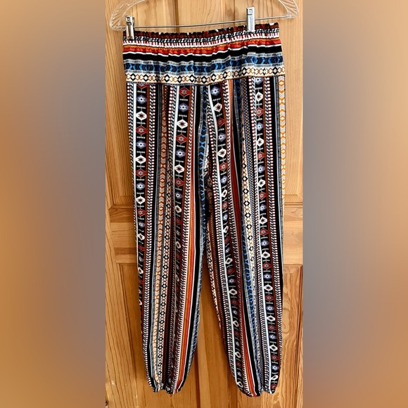 SHEIN Colorful Striped Bohemian Pants Size Large Boho Chic Hippie Hippy Joggers - Picture 6 of 11